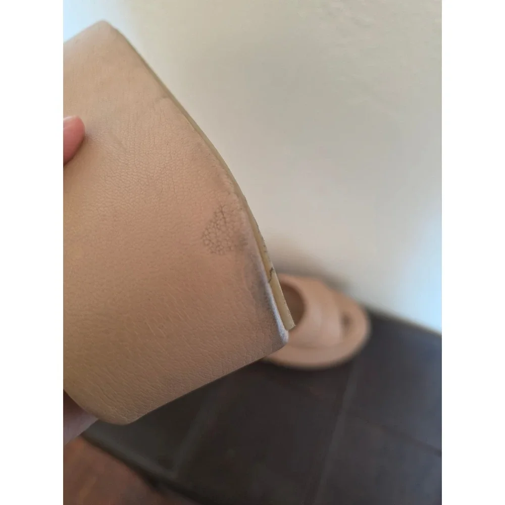 Pedro Garcia Platform Tan Beige Boho Cottage Chuncky Leather Sandals sz 9-9.5